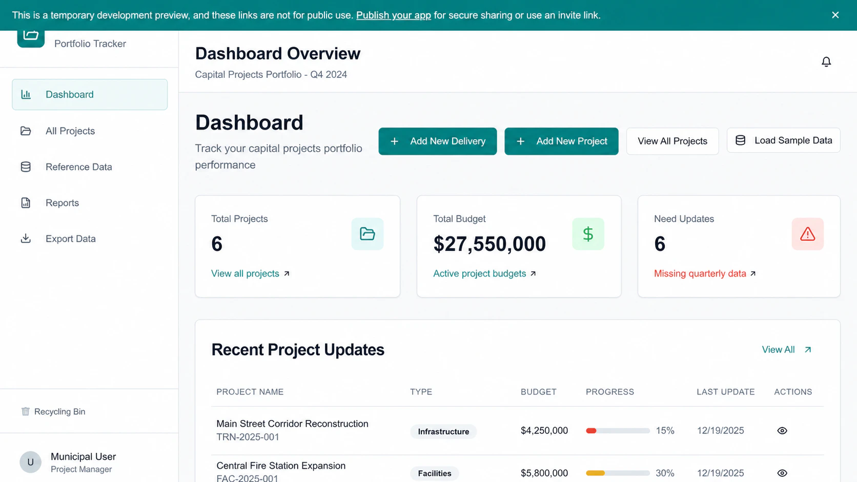 Actual BondIQ portfolio dashboard